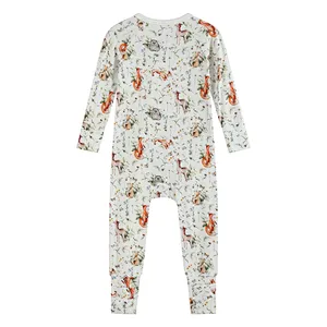 Zip Front Style Bamboo Fiber Baby Romper